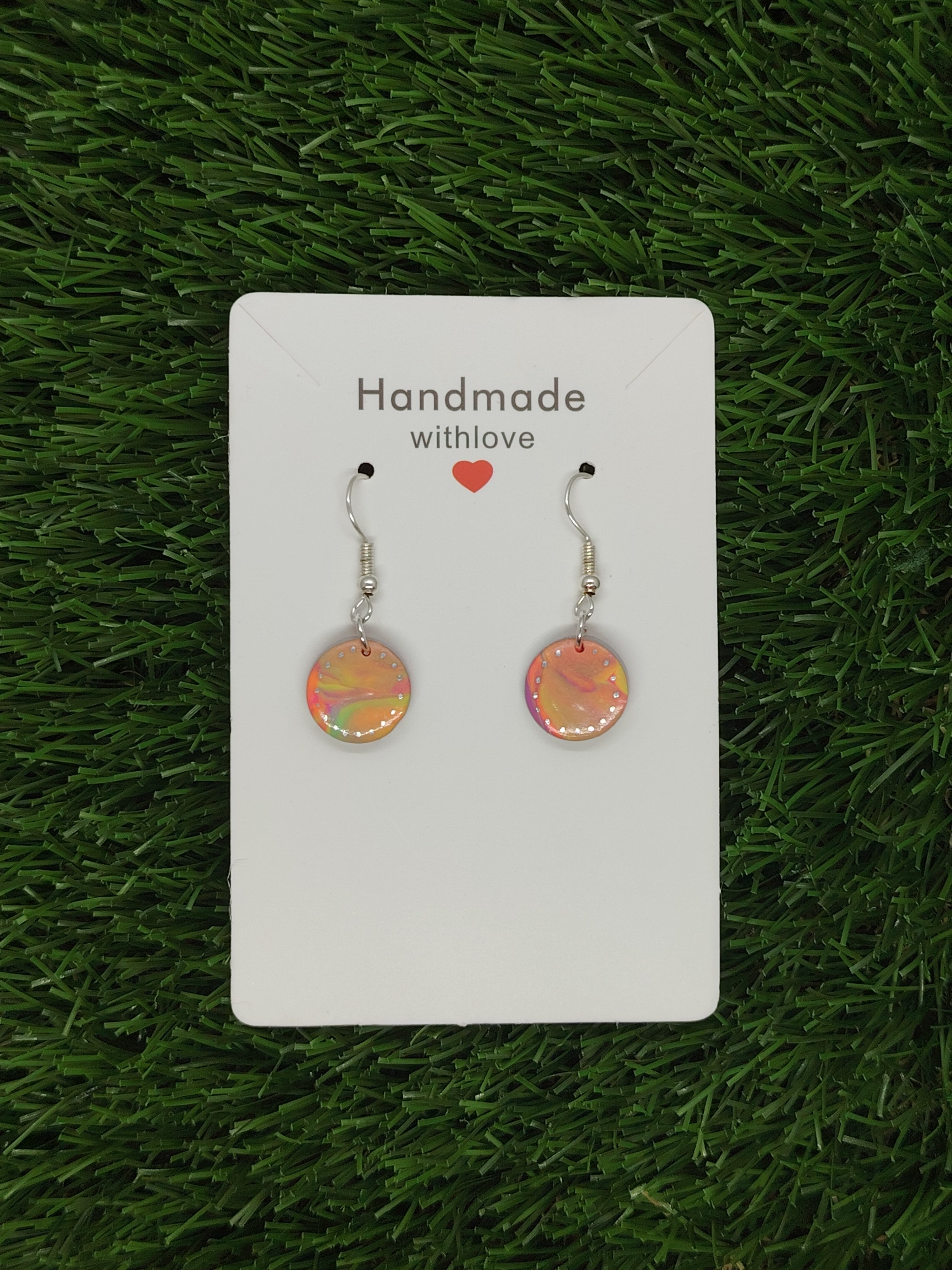 Pendientes Happy Summer de arcilla redondos