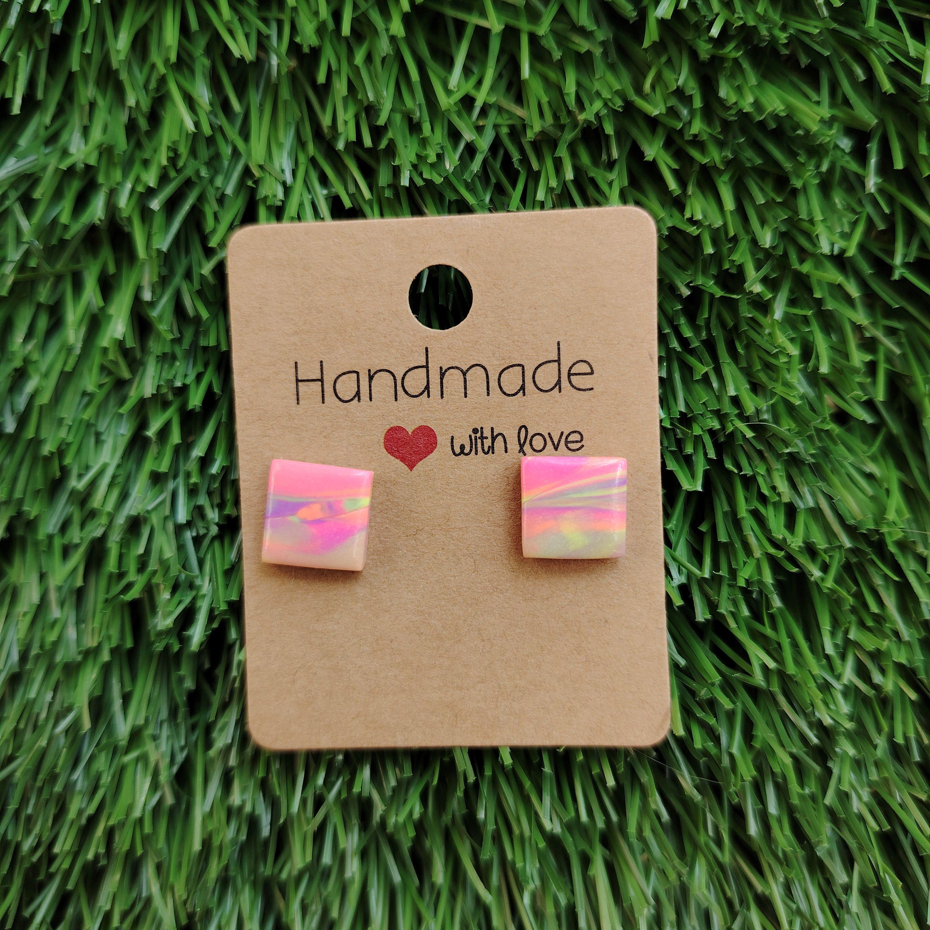 Pendientes Happy Summer cuadrados