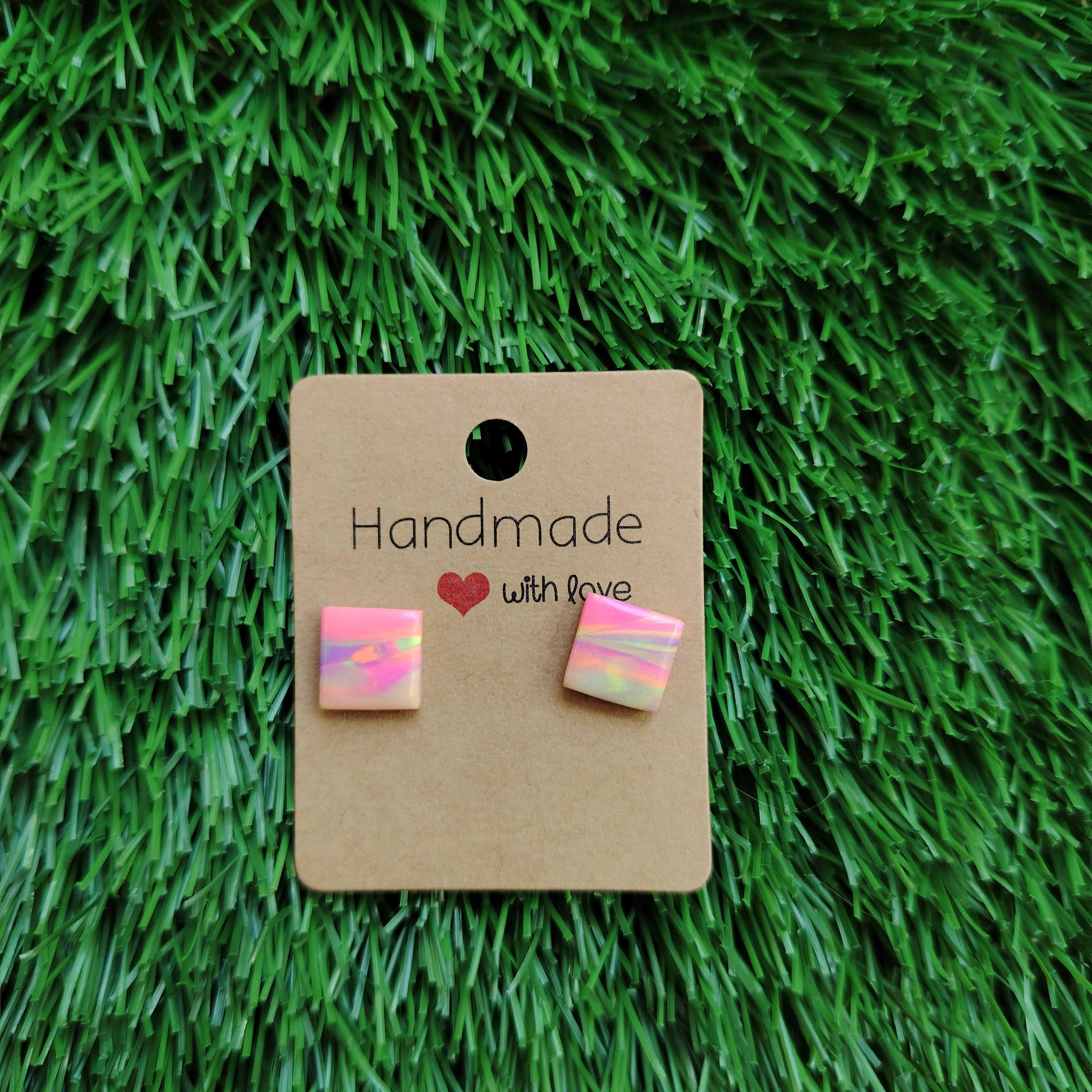 Pendientes Happy Summer cuadrados