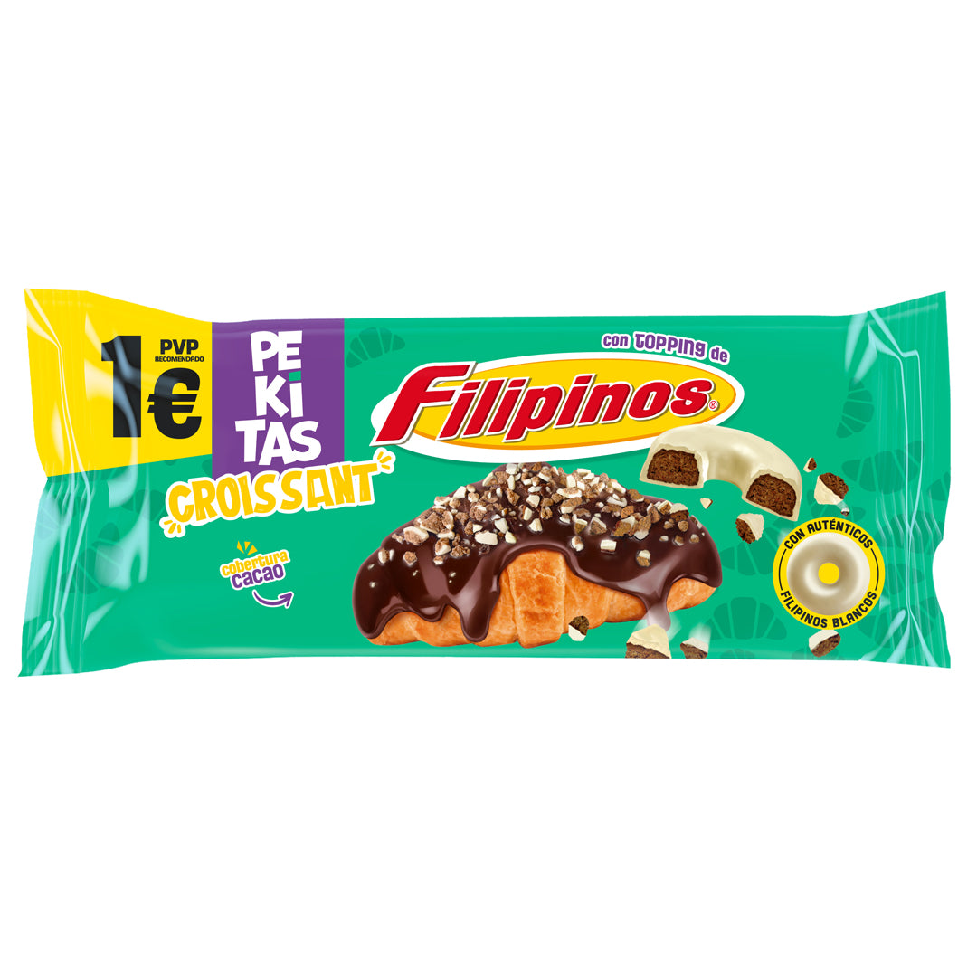 Filipinos croissant pekitas con cobertura de cacao